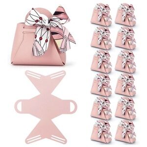 10 Pack Pu Leather Purse Gift Bags w Handle Boxes Reusable Party Decorations